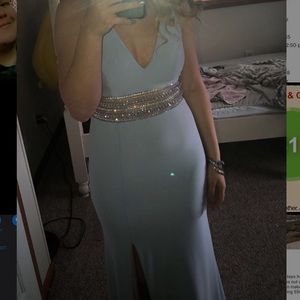 Blue prom dress tight fit size 4